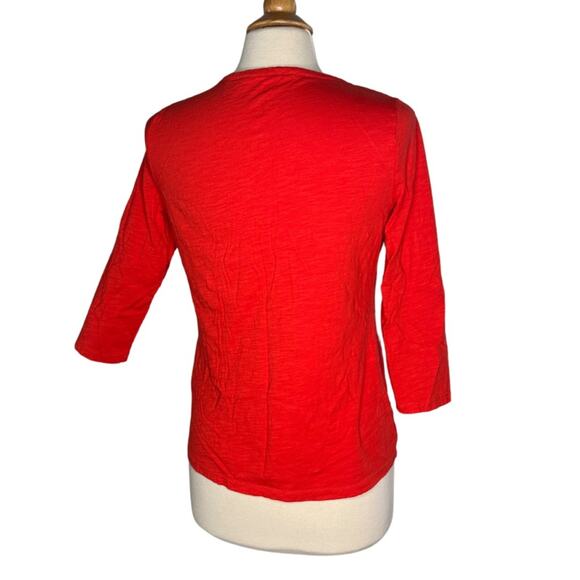 Boden 100% Cotton Pop of Color Lightweight 3/4 Sleeve Red Shirt Pocket M11 - Picture 2 of 10